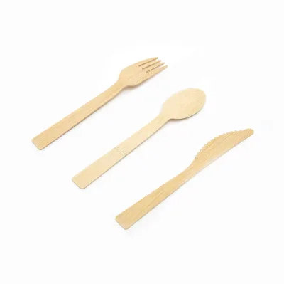 Natural Bamboo Spoon Knife Fork Talheres De Bambu Bambusbesteck Bamboe Bestek Biodegradable Wood Cutlery