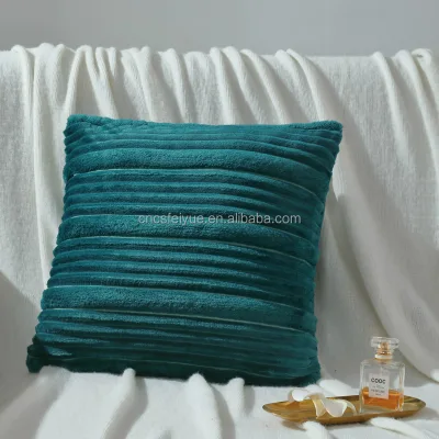 FY Striped Velvet Quilt Seven Color Options Machine Washable Raschel Blanket for Airplane Use Woven Technique Solid Pattern
