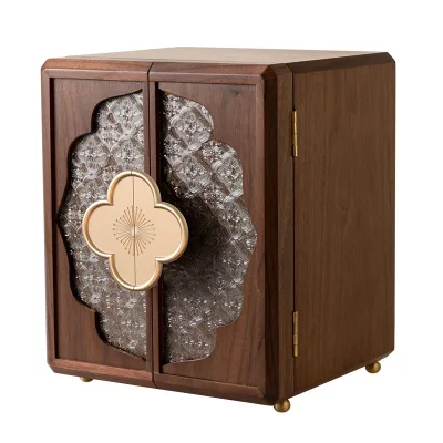 Black Walnut Wood Grain Texture High-end Wooden Jewelry Box Traditional Chinese Style Retro Storage Zhejiang Large Capacity Gift