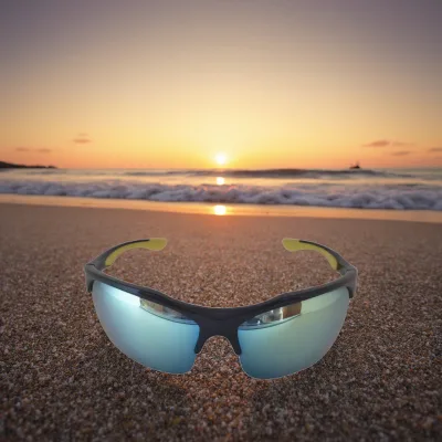 Men's and Women's Half-Frame PC Material Polarized Sunglasses Outdoor Sports Eyewear with Adjustable Nose Pads and Sun Visors