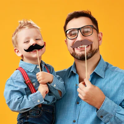 Father's Day Heart-Shaped Photo Props Funny Birthday Themed Party Decorations for Memorable Moments