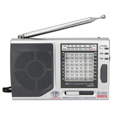 Retro Portable Multi-band Stable Radio, Elderly Multi-functional Radio, Pointer-type Low-power Silver-gray Radio