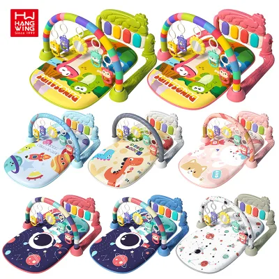 HW Multi Cartoon Styles Baby Kick Play Piano Gym Soft Infant Activity Crawling Play Mat Musical Early Educational Sensory Toy