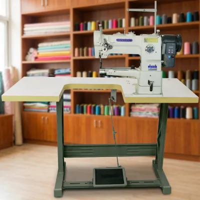 Direct-drive Narrow-bed High-post Industrial Sewing Machine Medium-thick Leather Lock Stitch Motor-powered High-speed Powerful