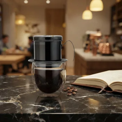 Gravity Insert Stainless Steel Pour Over Coffee Stainer Vietnam Drip Coffee Driper Press Vietnamese Coffee Filter