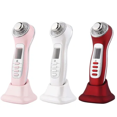 Electronic HandHeld Led Blue Light Therapy Skin Care Vibration Face Beauty Equipment Machine Devices Apparatus Massager Facial