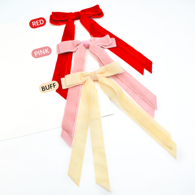 Gordon Ribbons Hot Sale Long Tail Velvet Ribbon Hair Bows Christmas Tree Wall Hanging Decorations Bows