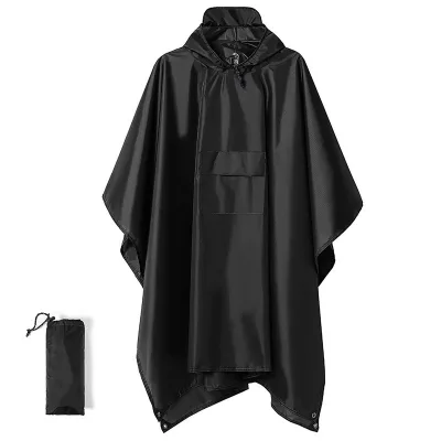 Lightweight Ripstop Polyester Raincoat Camouflage  Emergency Multifunctional Rain Coat  Waterproof