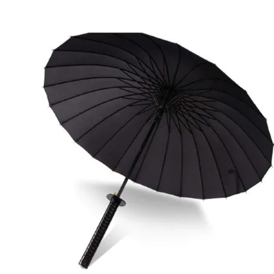 China Factory Wholesale 24k Sword Umbrella Black Katana Umbrella