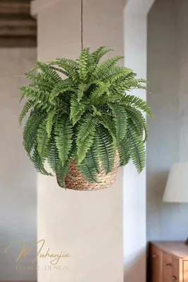 Hotsale UV Resistant Handmade Artificial Plastic Boston Fern Shrubs Indoor Outdoor Garden & Holiday Decoration