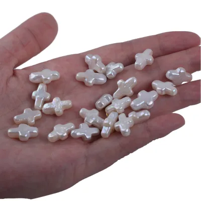 10*15mm Wholesale Natural Cultured Irregular Cross Shaped Pearls Beads for Jewelry Making