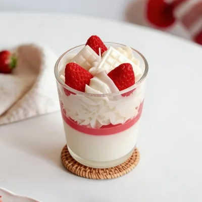 New Design Novelty Sweet Strawberry/Banana/Chocolate Dessert Scented Candles Handmade Long Christmas/Festival Home Decoration