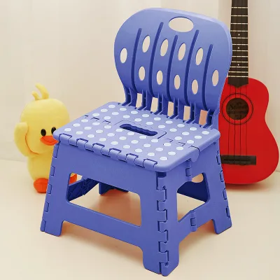 Indoor and Outdoor Folding Chair Kid Plastic Footstool Outdoor Folding Fishing Chair Small Bench Folding Step Stool