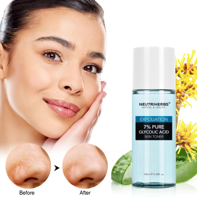 Neutriherbs Private Label Skin Care Face Neck T-zone Skincare Exfoliating 7% Glycolic Acid Toner for Men and Women