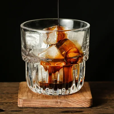 Ins Style Coffee Cup Latte Glass Simple Light Luxury Japanese Cold Drink Cup Home Juice Milk Stack Water Cup