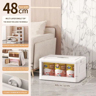 Factory Prices New Design Transparent Folding Storage Box Organizers Collapsible Dustproof Plastic Folding Storage Boxes
