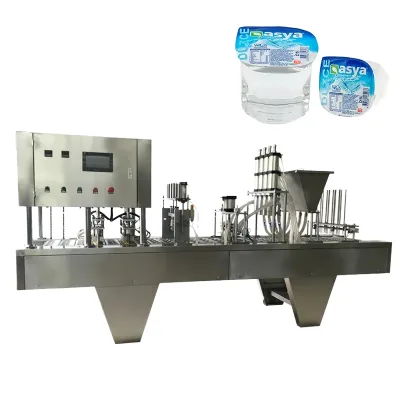 Water Cup Filling Sealing Machine Automatic Cups Heat Sealing Packaging Machine for Yogurt Jelly