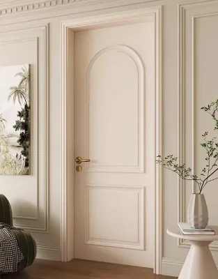 Modern Custom Luxurious Solid Wood Internal Doors White Apartment Bedroom House Room Door