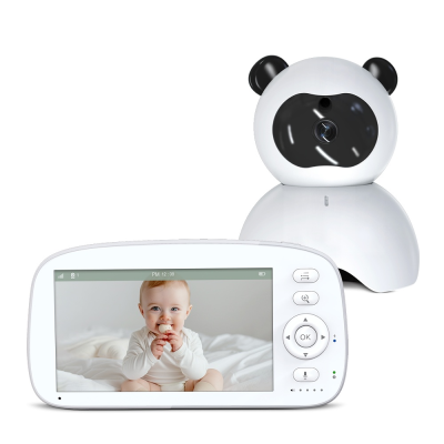 New Born Baby Electronic Nursery Product 23 Hours Working Sound Detection Two-Way Talking Remote Zoom 1000ft 5 Inch Baby Monitor
