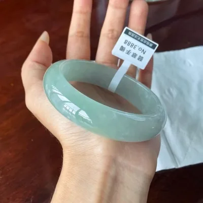 Natural Jadeite Jade Bangle Bracelet | Real Jade Jewelry Burmese Jade Bangle Bracelet Full Green Jadeite for Women