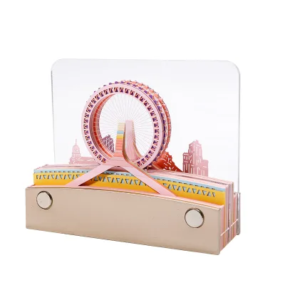 Drop Shipping Customizable 3D Pink London Eye Design Sticky Notes Stickers for Birthday Calendar Stationery Set Gift