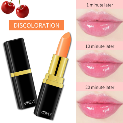 Cherry Healthy Lipstick Temperature Color Changing Lip Balm Plant Extract Moisturizing Long Lasting Non-Sticky Lip Stick