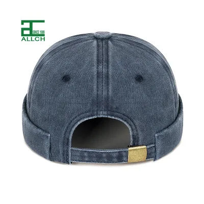 ALLCH Adjustable Vintage Brimless Cap Hat Fashionable Docker Style Worn Cotton Washed Streetwear Printing Embroidery Wholesale