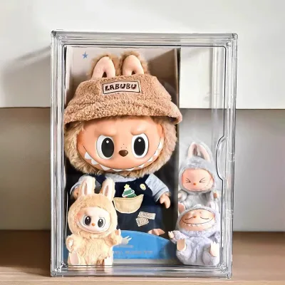 LINDA 2025 Labubu Hot Selling Electric Rotating Display Box Labubu Hanging Display Showcase for Doll Figures