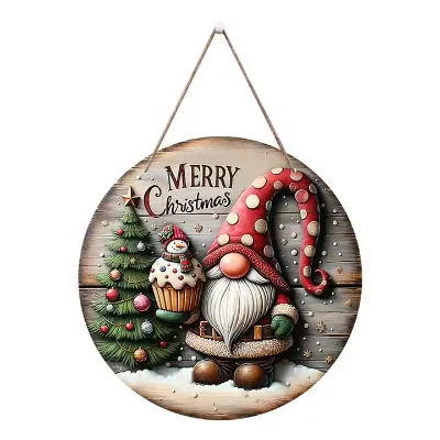 Party Decoration Christmas Tree Hanging Decoration Accessories Wooden Door Sign
