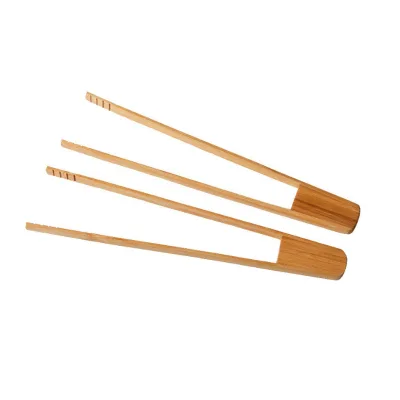 Bamboo Wood Food Tongs Bread Cake Serving Clips Kitchen Pastry Tongs for Home Bakery Use 12-Inch Bamboo Toaster Tongs
