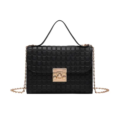 2025 Ladies PU Leather Crossbody Bag Foldable Button Simple Fashionable Small Pillow Chain Handbag Women's Fashion Accessory