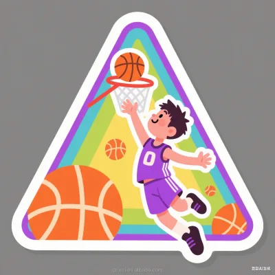 Custom Waterproof Cartoon Basketball Kiss Cut Stickers for Sports Gear Personalization