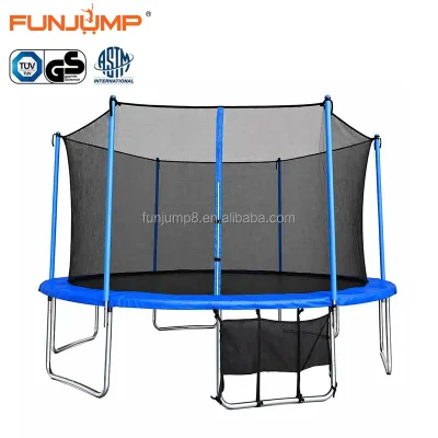 14FT 15FT Large Outdoor Trampoline ASTM Approved with 360° Safety Net Enclosure and W-Shaped Legs
