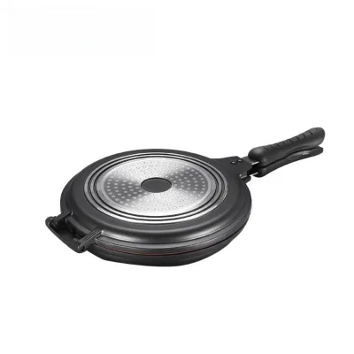 Double Dual Purpose Aluminum Egg Pot Non Stick Flat Bottomed Fry Pan Frying Griddle Pan