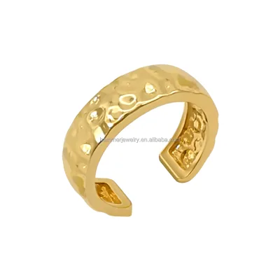 Wholesale a Stylish Embossing Design with a Characteristic Non-smooth Surface S925 Silver 14k Plated Earrings for Women