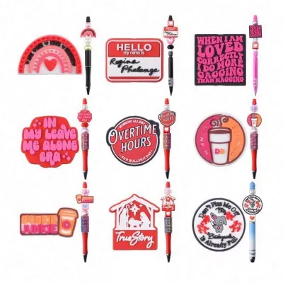 Silicone Beads Christmas Designer Character Football Team College Football Silicone Focal Beads for Pen Making