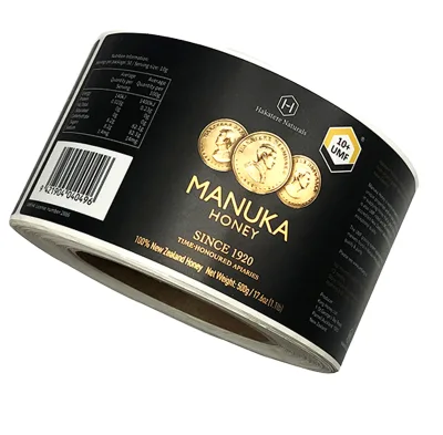 Custom Adhesive Sticker Packaging Roll Food Jars Cans Spice Bottle Oil Proof Vinyl Plastic Wholesale Labels for Packaging