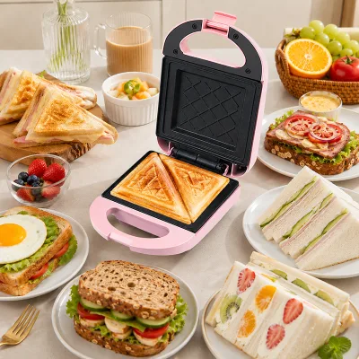 Diagonal Pattern Triangle Plate Crispy Toast Bread Cooker Compact Breakfast Sandwich Machine for Brunch Restaurants Homes