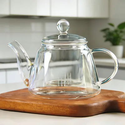 500ml Exquisite Small Teapot for Personal Use Heat Resistant Coffee Tea Making Glass Pot with Tea Leaves Filter