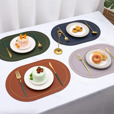 Hot Sale Eco-friendly Pu Leather Table Mat Placemats Coaster Set for Restaurant Hotel Home Decorate WB07291