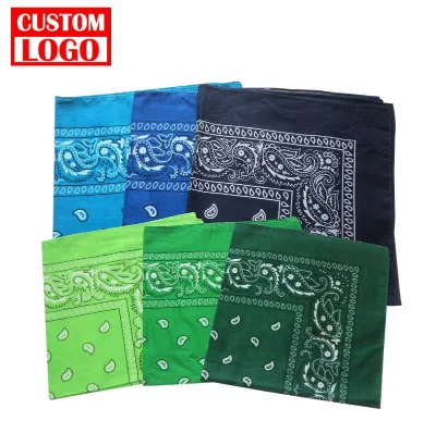 Promotion 100% Cotton Classic Print Paisley Square Outdoor Multifunction Headwear Bandana Fabric