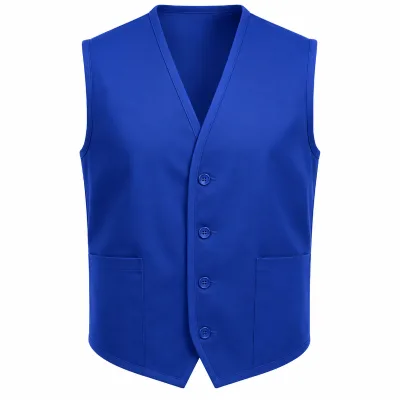 Custom OEM ODM Logo Men's Hotel Uniform Vest Sleeveless Waiter Vest Restaurant Service Vest Hospitality Workwear Factory