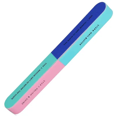 Private Label Colorful 7 Way Washable Emery Shaping Buffing Polishing Nail File Nail Buffer 7 Way Nail Buffer