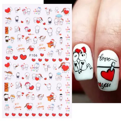 Fashion High Quality 3D Nail Art Sticker Non Toxic Beauty Sticker Nail for Art Nail Decoration