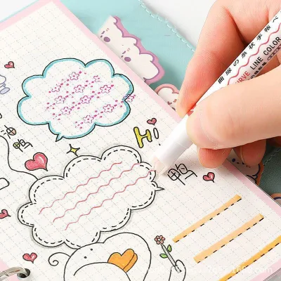 Cheap Wholesale Pattern Rolling Line Marker Pen Compact Lightweight Structure for Kindergarten Goodie Bag Fillers