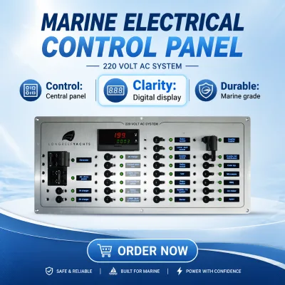 Marine Blue Rocker Switch ON-OFF Control Panel Waterproof 220V Boat Electrical Distribution Panel Sailboat Fishing Vessel