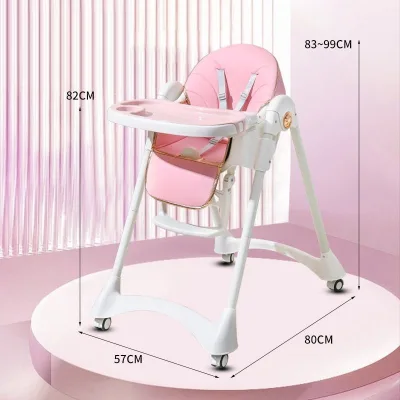 Hot Selling Adjustable 2 in 1 Kids Feeding Chair and Rocker for Home Use with Height Adjustment Dual Trays and Silent Wheels