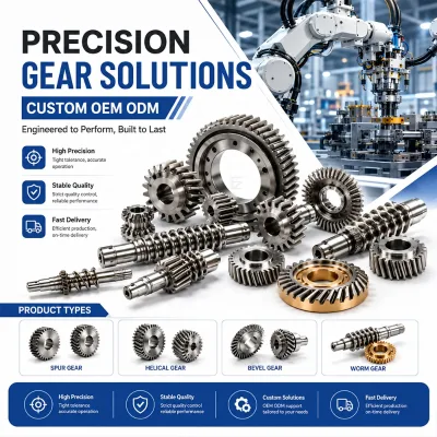 Industrial Transmission Gear OEM Custom Cnc Machining Hobbing Spur Helical Bevel Worm Gear Manufacturing Factory