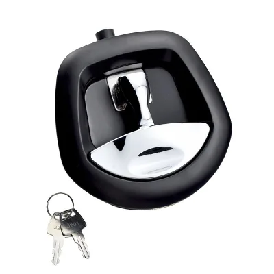 RV Door Lock Camper Trailer Fish Tail Lock with Black/ Silver for Rv Accessories Conversion Van