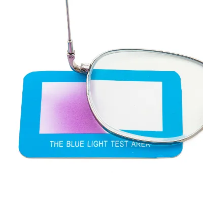 Hot Selling Blue Light Test Cards New Protect Blue Blocker Anti Blue Light Blocking Testing Card and Laser Wholesale